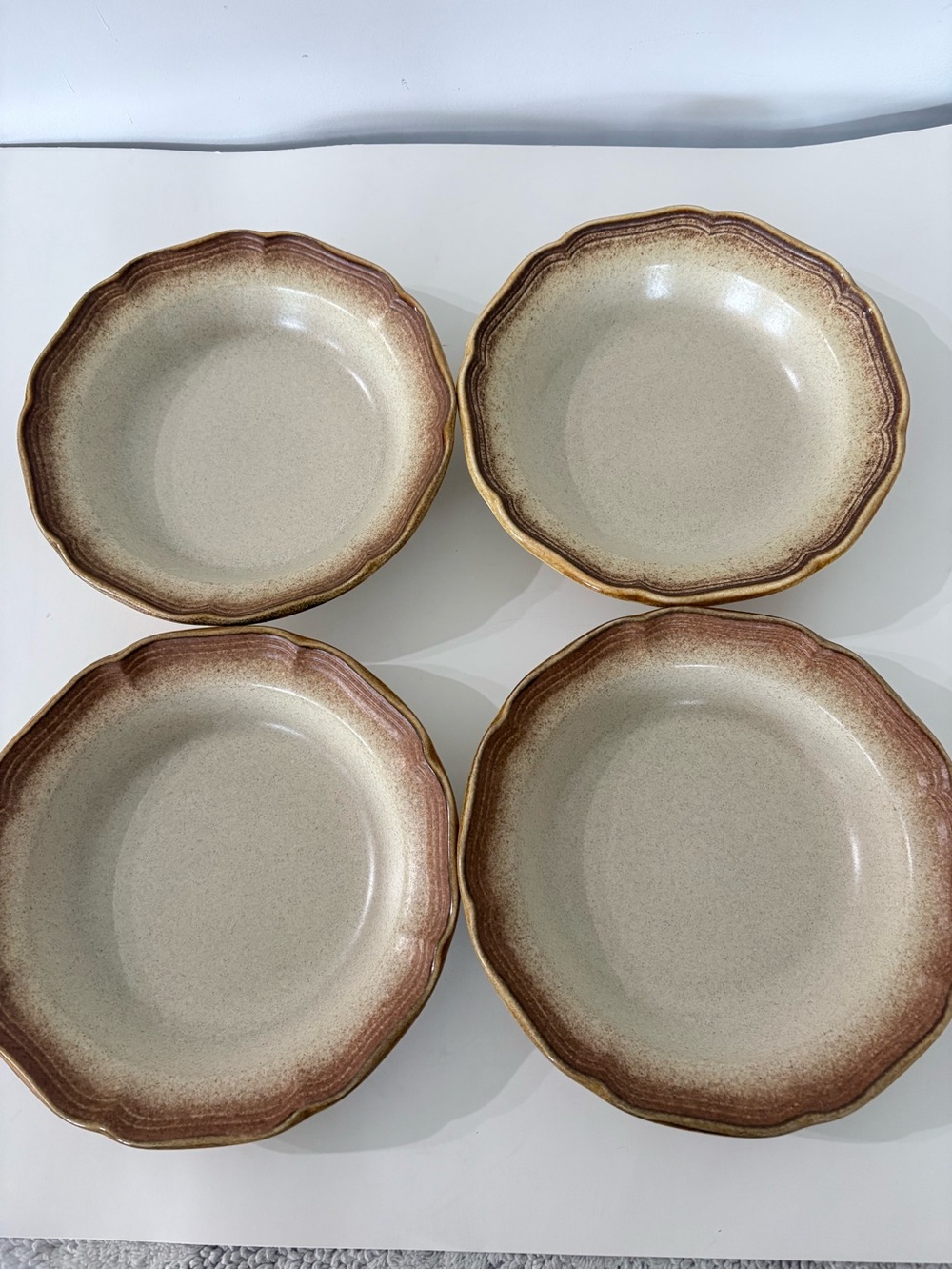 MIKASA MCM Whole Wheat Soup Bowls 8 1/2” Set 0f 4 E8000 JAPAN Dining Pasta Bowls